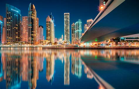 Wallpaper Water Night The City Reflection Building Lighting Dubai