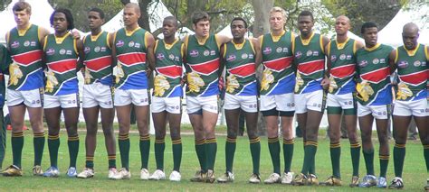 Australian rules football, sometimes called aussie rules or afl, is a sport which differs from most types of football in that it is played on an oval field instead of the usual rectangular field, as used by rugby and soccer. South Africa national Australian rules football team ...