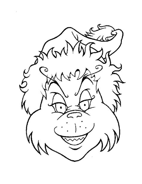 The Grinchs Head Coloring Pages