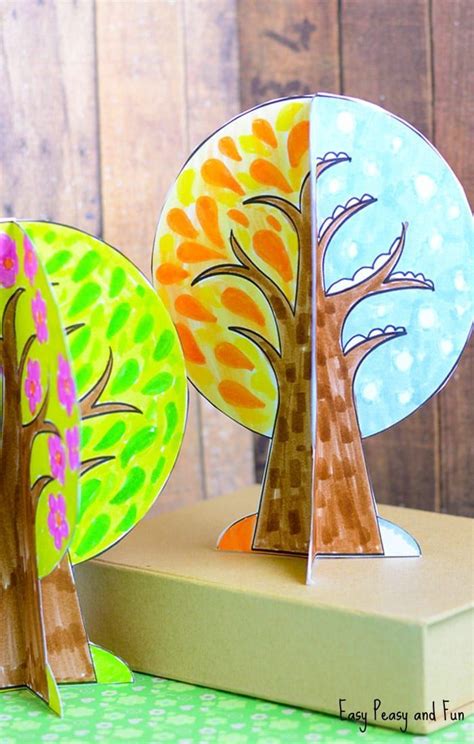 Be it the four main seasons of the year or the different type of weather to expect during them, jumpstart's weather & seasons activities list a range of fun and engaging activities. Four Seasons Tree Craft With Template | Must do Crafts and ...