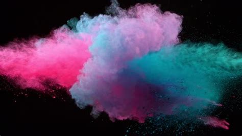 Super Slowmotion Shot Of Color Powder Explosion Isolated On Black