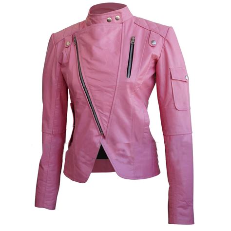 Pink Leather Women Jacket