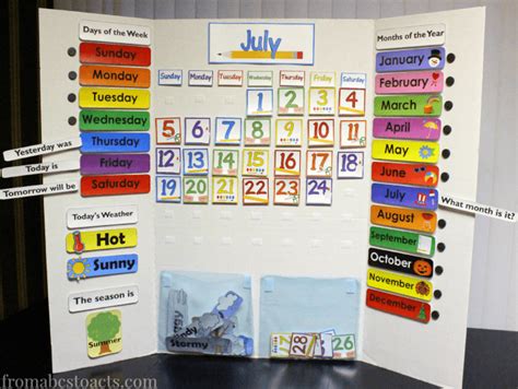 Diy Home Preschool Calendar Board Made From Supplies Youll Find In The