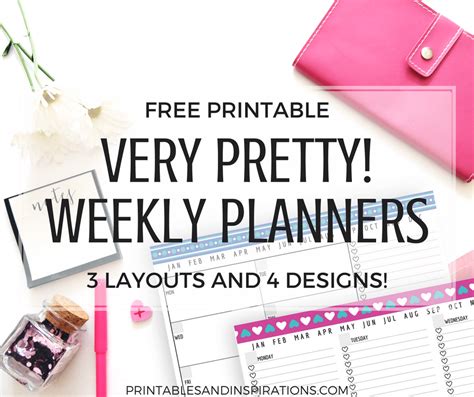 Pretty Weekly Planner Printables Free Download Printables And