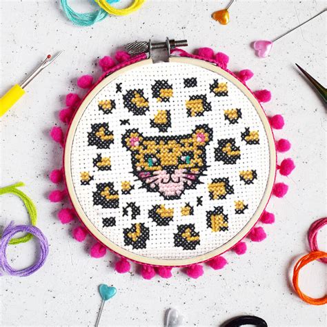 Leopard Cross Stitch Craft Kit By The Make Arcade