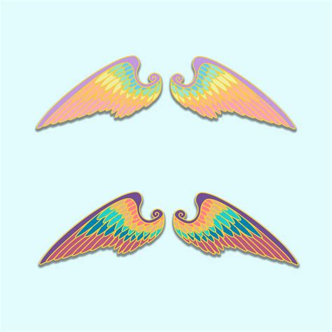 Clearance Colorful Wings Enamel Pin Set Enamel Pins Colorful Wings