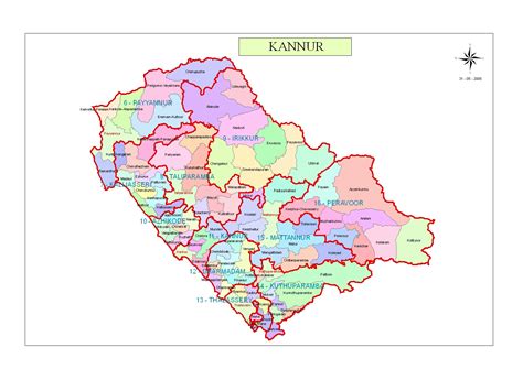 Kerala district map downloadpdf online 2020 : KERALAM: Kannur