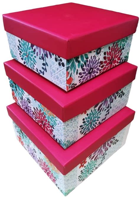 Alef Elegant Decorative Themed Nesting T Boxes 3 Boxes Nesting