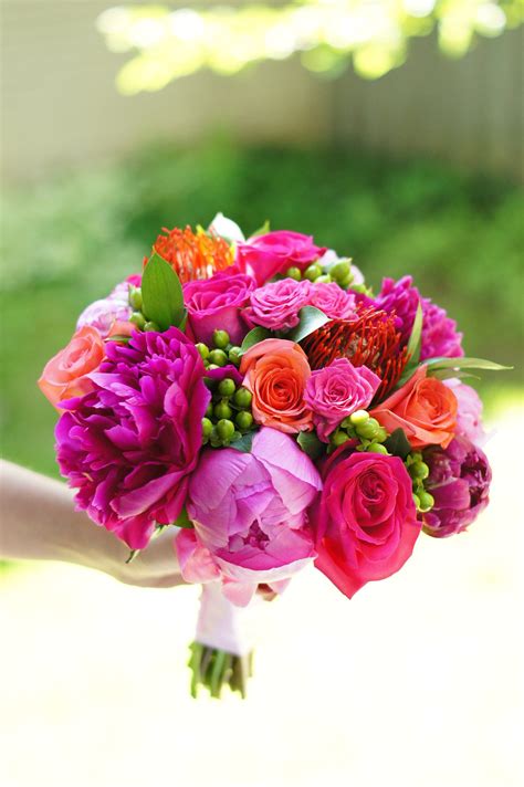 Hot Pink Wedding Flowers Bridal Bouquet Pink Pink Flower Bouquet