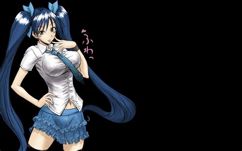Anime Girl Hair Blue Skirt Wallpaper Coolwallpapersme