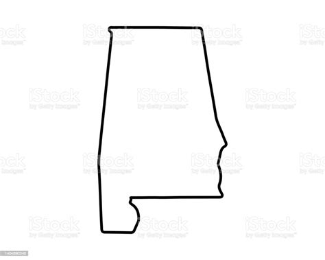 Us State Map Alabama Outline Symbol Vector Illustration Stock