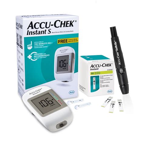 Buy Accu Chek Instant S Blood Glucose Glucometer Kit With Vial Of 10