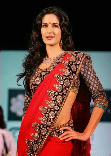 Bollywood Actress Saree Collections Katrina Kaif In Traditional Designer Saree