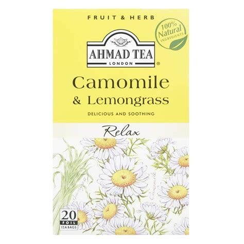 Ahmad Teas Camomile And Lemongrass 14oz 20 Tea Bags Brown Walmart