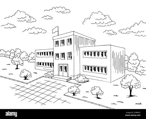 School Building Black And White Stock Photos And Images Alamy