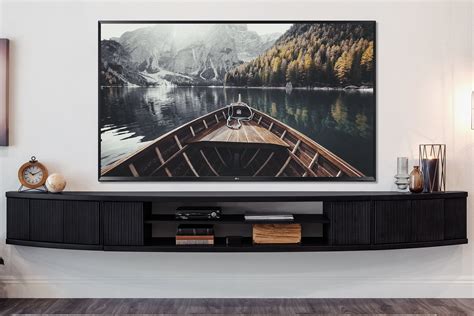 Floating Tv Stand Wall Mount Entertainment Center Console Arc Blac