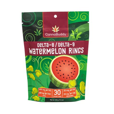 cannabuddy delta 8 9 thc watermelon rings 600 mg cannabuddy