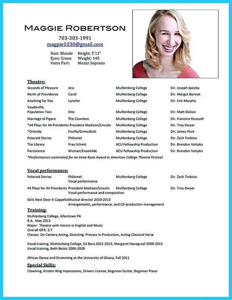 Start with your most recent job, and work your way back. cool Outstanding Acting Resume Sample to Get Job Soon ...