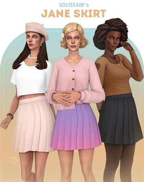 Jane Skirt Solistair On Patreon Sims 4 Sims Skirts