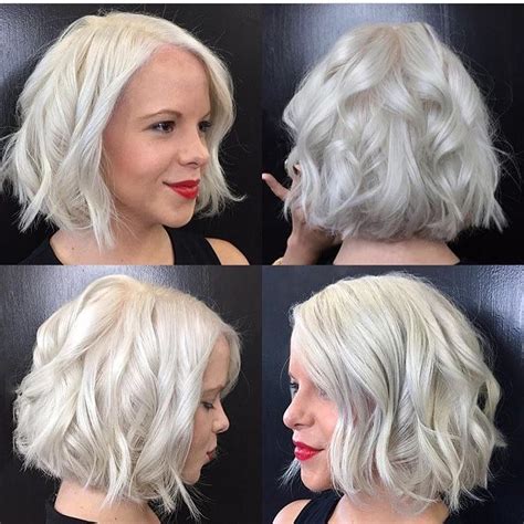 Short Platinum Wavy Blunt Bob The Latest Hairstyles For Men And Women