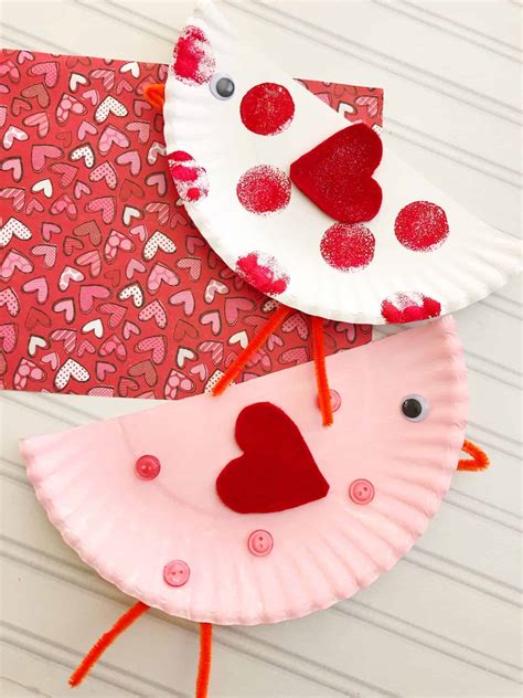 Paper Plate Valentines Craft Cute Bird · The Inspiration Edit