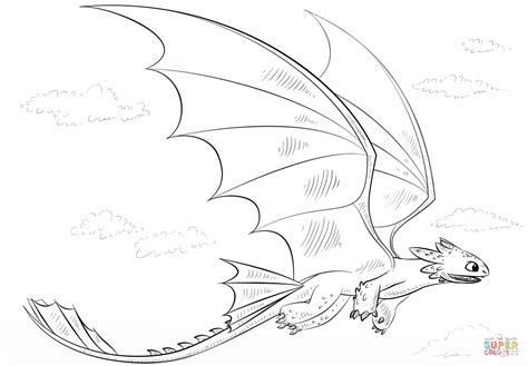 Fly, soar, swoop and color your adventures. Toothless Dragon coloring page | Free Printable Coloring Pages