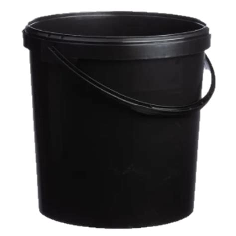 Buy 5 X 20 Litre Black Plastic Buckets With Lids And Plastic Handle