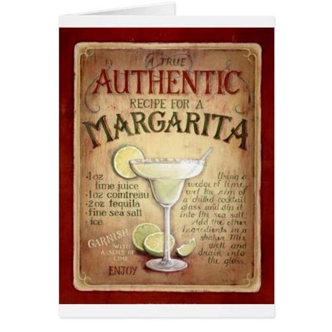 Margarita Recipe Greeting Card Zazzle