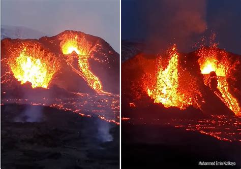 Geldingadalur Volcano Eruption In Iceland Continues Now With Spectacular Lava Fountains More