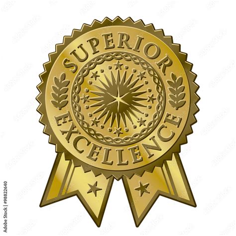 Gold Certificate Award Seal Superior Excellent Achievement Vector De
