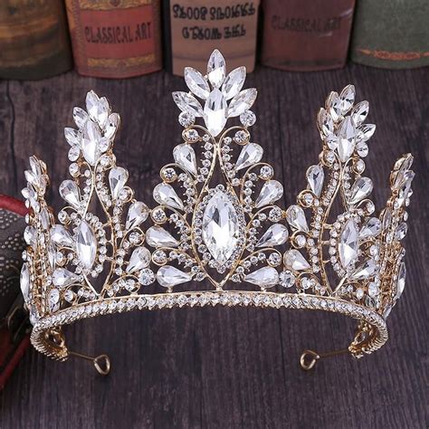 Luxury Princess Bridal Crystal Teardrop Crown Tiara In Multiple Colors Crystal Bridal Tiaras