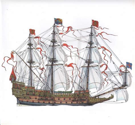 Sovereign Of The Seas 1637 Картины кораблей Парусники Мореплавание