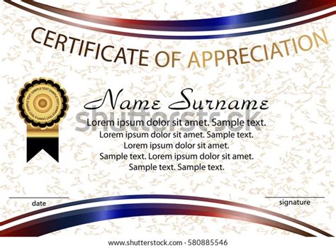Template Certificate Appreciation Elegant Background Winning Stock