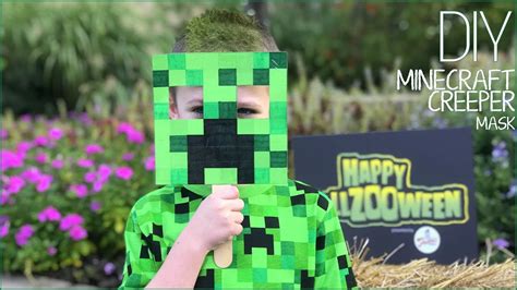 Fast And Easy Diy Minecraft Creeper Mask Last Minute Halloween Costume
