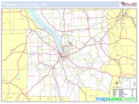 Tompkins Ny County Wall Map By Marketmaps Mapsales