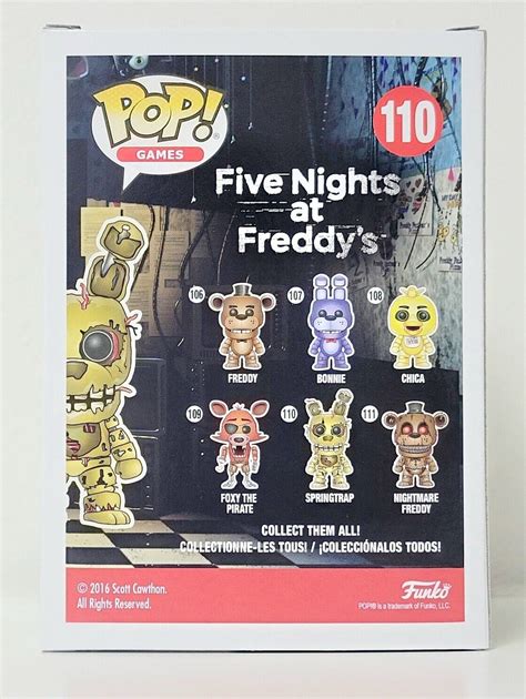 Funko Pop Games Five Nights At Freddys Springtrap 110 Vinyl Figure