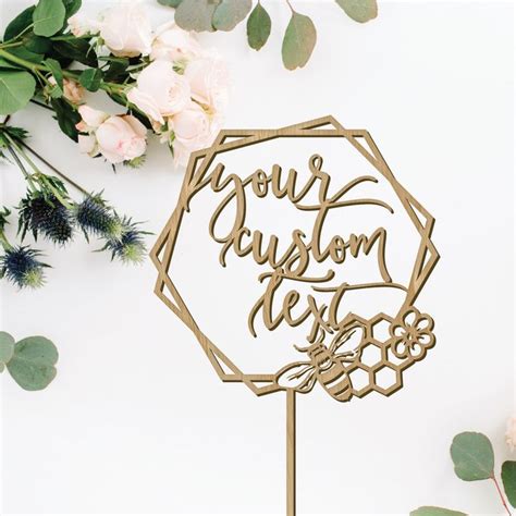 A Cake Topper With The Words Your Custom Wedding On It