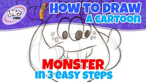 How To Draw A Cute Cartoon Monster Step By Step Youtube