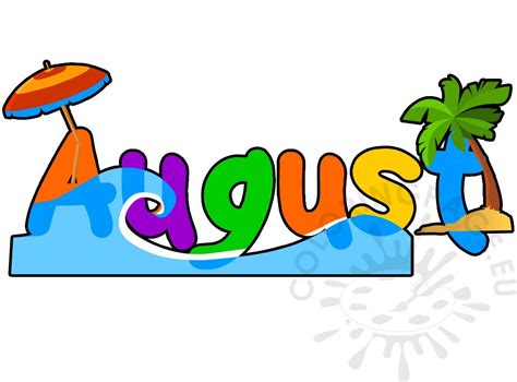 Illustration of august printable - Coloring Page