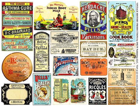 Apothecary Labels Art Paper Stickers Printed Sheet Pharmacy Label