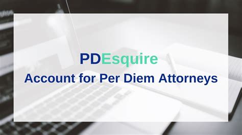 Pde Account For Per Diem Attorneys Youtube