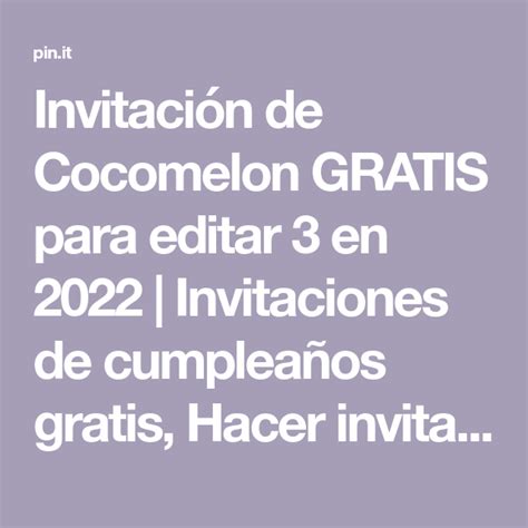 Invitaci N De Cocomelon Gratis Para Editar En Invitaciones De