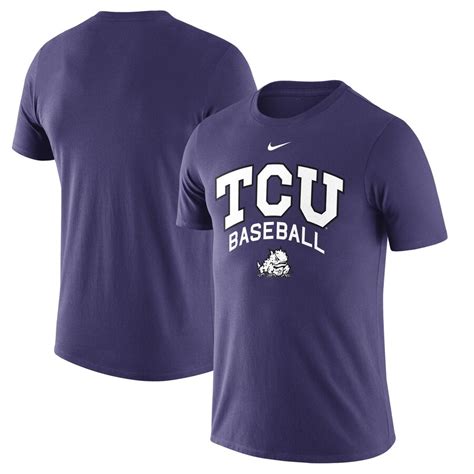 Welcome to the 12th inning of a college baseball game. Nike TCU Horned Frogs Purple Baseball Script Logo T-Shirt