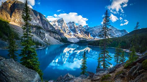 Moraine Lake Valley Of The Ten Peaks Canada Wallpaper Backiee