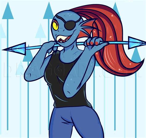 How To Draw Undyne The Fish From Undertale Step By Step Drawing Guide