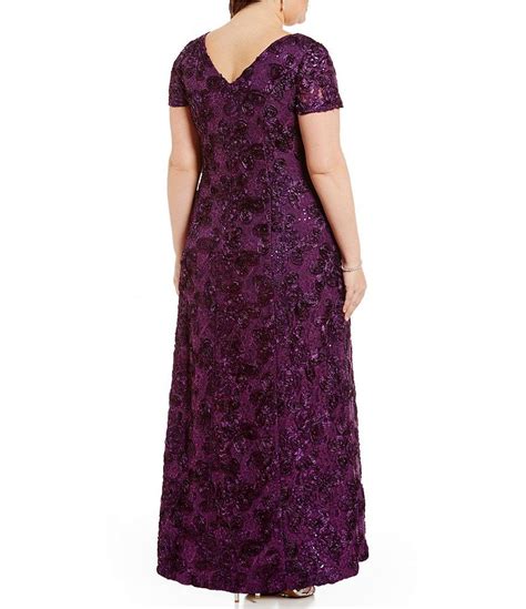 Eggplantalex Evenings Plus A Line Rosette Gown Mother Of Groom Dresses