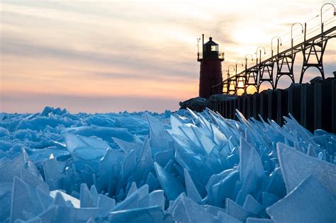 Frozen Lake Michigan Shatters Into Stunning Ice Shards