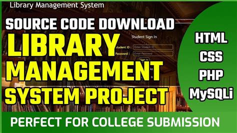 Library Management System Project In PHP HTML CSS PHP MySQL E