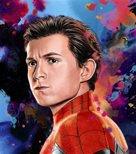 Tom Holland Spiderman Art Drawing Brandon Hals