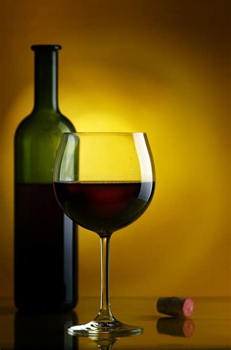 Red Wine Bottle Glass And Grapes Stock Image Image Of Drink